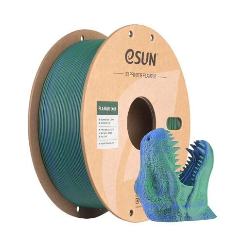 Філамент eSun PLA-Matte Подвійний, блакитно-зелений, 1кг/рулон, з паперовою втулкою, 1,75мм