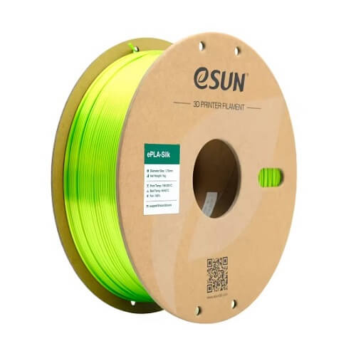Філамент eSun PLA-Silk, лаймовий, 1кг/рулон, з паперовою втулкою, 1,75мм