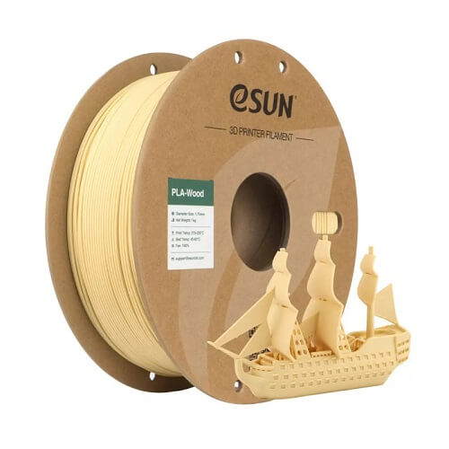 Філамент eSun PLA-Wood, звичайний дерев'яний, 1кг/рулон, з паперовою втулкою, 1,75мм